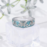 Sterling Silver Turquoise Butterfly Lotus Pet Paw Ring for Women