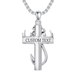 Fish Hook Cremation Necklace 925 Sterling Silver Deer Antler Cross Memorial Jewelry Cross Keepsake Gifts for Men Father Husband