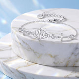 Sterling Silver Dragonfly Butterfly Cardinal Hummingbird Jesus Fish Lotus Daisy Sunflower Rose Faith Cross Bracelet