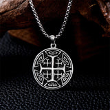 Sterling Silver Crusaders Jerusalem Cross Pendant Necklace for Men