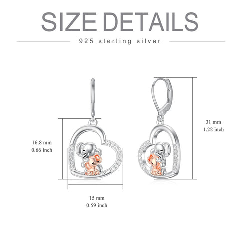 Sterling Silver Tiger Red Panda Elephant  Red Cardinal Dangle Earrings