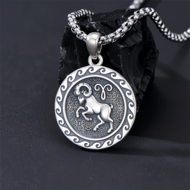 Sterling Silver 12 Zodiac Astrology Horoscope Pendant Necklace