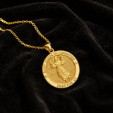 Patron Saint Medal Gold Plated Catholic Pendant Christian Religious Necklace Amulet Jewelry