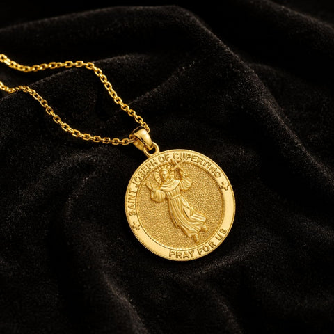 Patron Saint Medal Gold Plated Catholic Pendant Christian Religious Necklace Amulet Jewelry