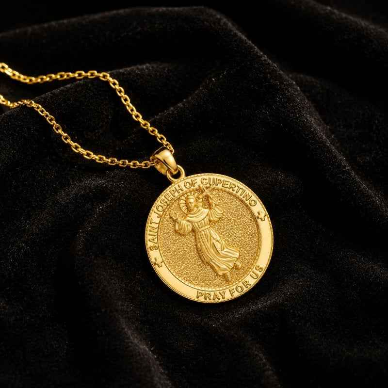 Patron Saint Medal Gold Plated Catholic Pendant Christian Religious Necklace Amulet Jewelry