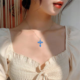 Sterling Silver Russian Eastern Orthodox Cross Pendant Necklace