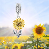 Sterling Silver Sunflower Bead Charms