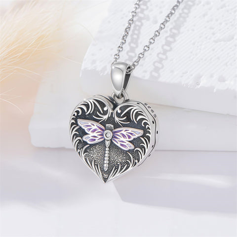 Sterling Silver Heart Rabbit Dog Cat Butterfly Dragonfly Hummingbird Wolf Urn Necklace for Ashes