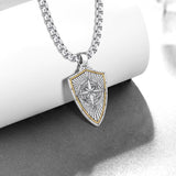 14K Gold Plated Masonic Cross Compass St Michael St Christopher Santa Muerte Star of David Pendant Necklace