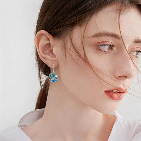 Sterling Silver Dolphin Dangle Earrings