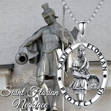 Sterling Silver  Virgin Mary Saint Florian Saint Jude Saint Michael Saint Benedict Amulet Protection Pendant Necklace