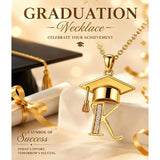Initial  Graduation 14K Gold Plated Inspiring Grad Pendant Necklace Graduations Jewelry Gifts