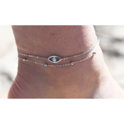 Sterling Silver Multi-layered Animal Anklet