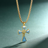 14K Gold Plated  Cross Necklace Religious Amulets Jewelry Gifts