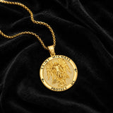 Patron Saint Medal Gold Plated Catholic Pendant Christian Religious Necklace Amulet Jewelry