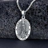 Sterling Silver Amulet Medal  St Sebastian Saint Christopher Viking Deer Pendant Necklace