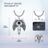 Sterling Silver Animal Angel Wings Pet Jesus Bullet Urn Necklaces for Ashes for Men