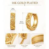 14K Gold Plated Hoop Earrings  Birthday Anniversary Jewelry Gift for Her