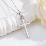 Sterling Silver Cross Pendant Necklace Christian Religious Jewelry Gifts for Anniversary