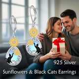 Sterling Silver Moonstone Hummingbird Black Cat Bee Leverback Earrings