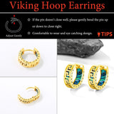 14K Gold Plated  Viking Hoop Earrings