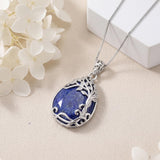 14K Gold Plated Teardrop Tree of Life Necklace for Women