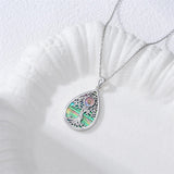 Sterling Silver Mustard Seed Black Cat Hummingbird Cross and Mountain Mountain Turquoise Sun and Moon Pendant Necklace