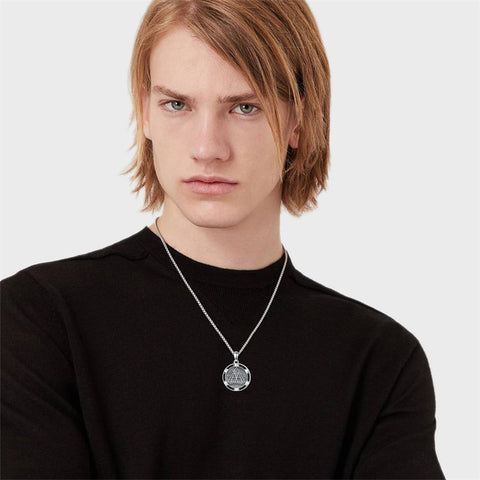 Sterling Silver AA Sobriety Alcoholics Anonymous  Pendant Necklace for Men