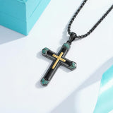 14K Gold Plated Celtic Vikin Cross Pendant Necklace Irish Jewelry Religious Protective Gift