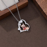Sterling Silver Cubic Zirconia Fox Pendant Necklace