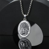 Sterling Silver Saint Joseph St Michael Saint Peter Saint Christopher Religious Pendant Necklace