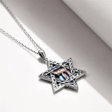 Star of David Necklace Sterling Silver Cross/Chai/Peace Sign/Tree of Life Abalone Shell Jewish Jewelry for Women Men