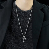 Sterling Silver  Ankh_Anubis Protection Pendant Necklace