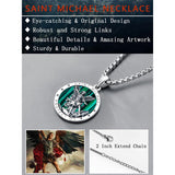 Sterling Silver St Michael St Christopher Pendant Necklace