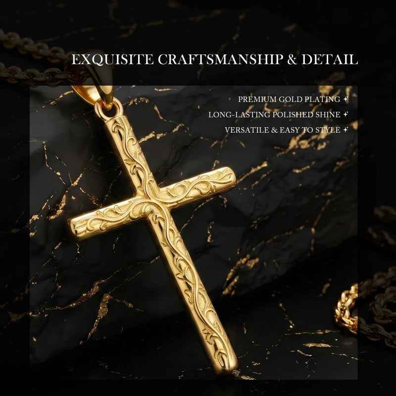 14K Gold Plated  Cross Necklace for Women Christian Jewelry  Birthday Christmas Gift