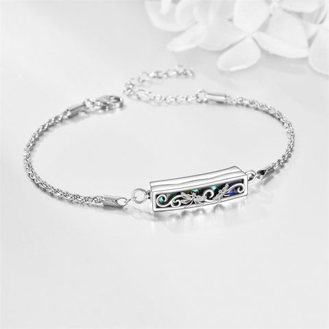 Sterling Silver Rose Butterfly Dragonfly Urn Bracelet for Ashes