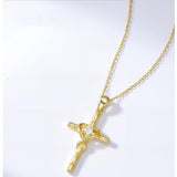 14K Gold Plated Cross Pendant Necklace for Women