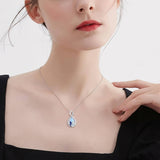 Sterling Silver Teardrop Gemstone Rose Butterfly Infinity Heart Necklace for Women
