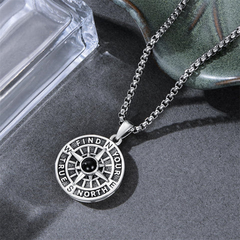 Sterling Silver Compass Pendant Necklace Graduation Jewelry Gift
