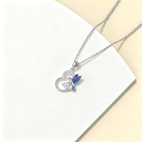 Sterling Silver Heart Bee Dragonfly Butterfly Hummingbird Sunflower Animal Pendant Necklace  Gifts for Christmas