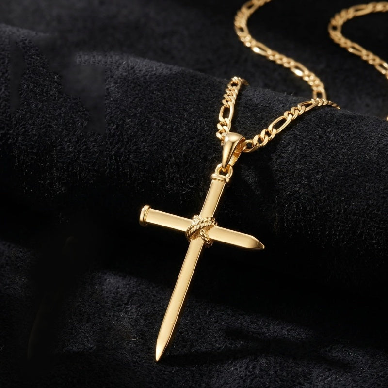 14K Gold Plated Cross Pendant necklace