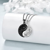 Yin Yang Necklace Sun Moon Sterling Silver Couple Necklaces Matching Couples Jewelry For Women Men Gift