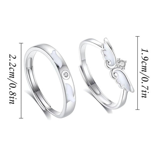 Copper Cubic Zirconia Wing Adjustable Couple Rings