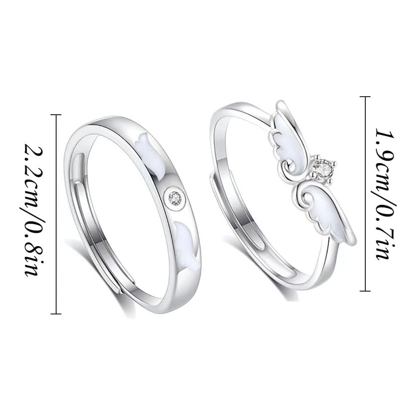 Copper Cubic Zirconia Wing Adjustable Couple Rings