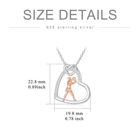 Sterling SIlver Runner Volleyball Tennis Basketball Soccer Inspirational Pendant  Necklace for Women