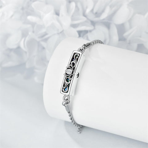 Sterling Silver Rose Butterfly Dragonfly Urn Bracelet for Ashes