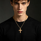 14K Gold  Plated Cross Necklace Simple Religious Jewelry Gift