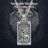 Sterling Silver Tarot Card Pendant  Necklace for Men Gothic Amulet Jewelry