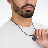 Sterling Silver Faith Bible Lion Pendant Necklace for Men