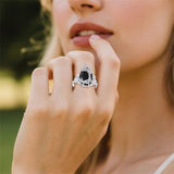 Sterling Silver Vintage Flower Rose Flower Tree Tree of Life Ring for Women